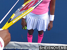 Naive Ebony Tennis Slut Loses Match & Get Big Cock In Mouth