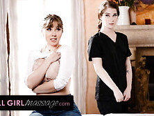 Lena Can't Take Her Hands Off Masseuse Evelyn's Pussy