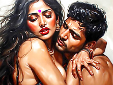 Indian aunty Deosarth shares a kiss with her guy friend in the room