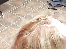 With a dog leash around her neck Aaralyn Barra is led into the anal gangang