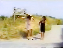 British Step mother & Step daughter Spanked Outdoors