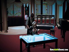 Blonde maid fucked doggystyle by house owner