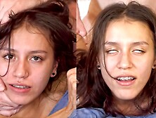 BRACES 18 Yo Teenie WRECKED After School - Innocent Student Choked Rough Eye Rolling - Amira Mae