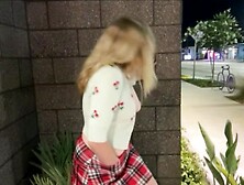 Daring milf loves getting naked in public