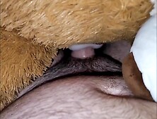 Teddy bear threesome giant spunk flow (slow motion)