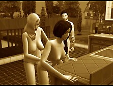 Old Style Movie.  Group Sex In A Cafe.  Group Orgies | Porno Game 3D