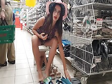 The Lady In A Hat Without Panties In The Store Walmart