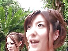 Japanese Slut Enjoys A Fuck After Sucking Cock Near The Pool