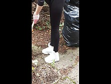 Step Mom Fuck And Makes Step Son Jizz In Her Leggings And Pull Them Up In The Back Yard