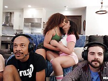 Dwayne Foxxx bangs two curvy bitches in the living room