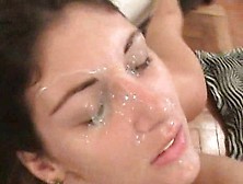Hot and huge facial for Brazilian