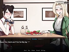 Naruto: Kunoichi Trainer - Tsunade And Tenten Handjob And Foot Job In Public Restaurant - Naruto