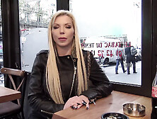 Cute british blonde Barbie Sins rides hard with a french penis