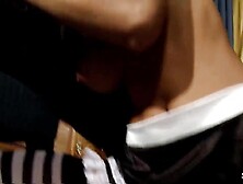 Skinny fit Madi in Costum and Overknee Socks tempt her Boss to Cheating Bang when his wife is away