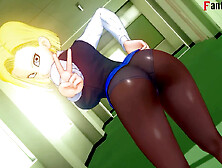 Android 18 and Videl want to have some fun with Gohan in Dragon Ball Zex