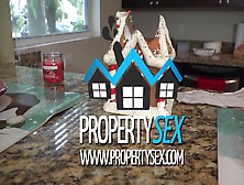 Busty realtor puts in work to earn holiday bonus