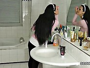 Pov of a super hot masturbation by a german angel