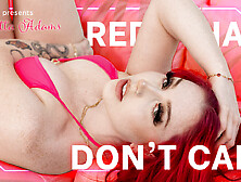 Sexy redhead rides her male sex doll in virtual reality