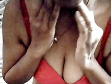 Summer Time Came And Hot Roohi Filling Hot And Strip Out Her Bra  Big Boobs In Red Bra