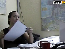 Hot Brunette Office Lady Natasha Getting Pleasured In Her Office