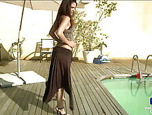 Samia Duarte Loves To Fiddle Around By The Pool