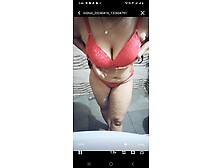 Summer time came and hot roohi filling hot and strip out her bra  Big boobs in red bra