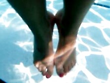 Teens Cute Feet Caught At The Neighborhood Pool