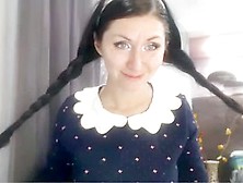 Russian Cam Girl Shows Titties On Webcam