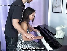 MY PIANO TEACHER JIZZ ON MY CUNT