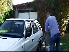 Son in law crams her old pussy and mouth