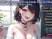 Big Step-Sister Finally Gets To Lock You In Chastity