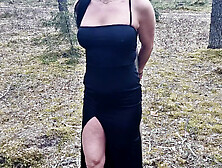 Handcuffed Milf On The Tree In Public Forest And Fucking Her Hard