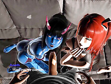 Red-haired demon lady gives head in this lust-filled animated gameplay