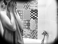 Real Hidden Camera.  Naked Sister In Shower