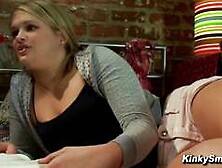 Hot blondes lesbians Tegan Summer and Heather Starlett fuck machine