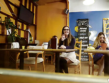 Dahlia Sky And Cutie Pie - Gentle Brunette Uses Her Yummy Body To Get Free Coffee