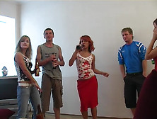 Marina & Sneila & Xandy in college student 18+ fucking with two lusty hotties