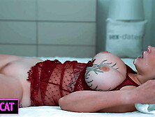 Step Mom Waiting Fiance, but Shares Bed with Step Son till Big Cums on After Unexpected Sperm Inside