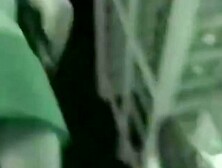 Night vision upskirt view of a hot babe's juicy butt