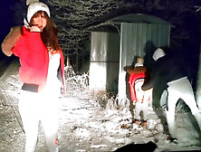 My husband's friend fucks me as he drives me home