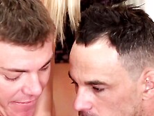 Bi-Sexual Threesome Action with Blond Babe - Spanking & Anal Play