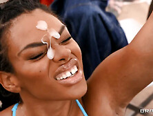 Ebony Teen Halle Hayes Gets My Sperm Over Her Face