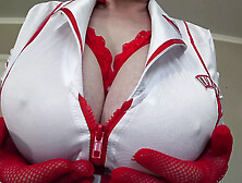Big natural gorgeous boobs of your nurse.  MILF in a medical uniform.  Saggy tits.  ASMR.  BBW.