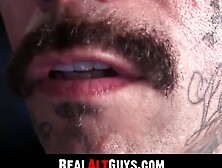 Ink-Shaded Hunk Shows Off His Firm Body Then Jerks It Intensely