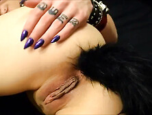 Girl Anal Play with Tail Butt Plug