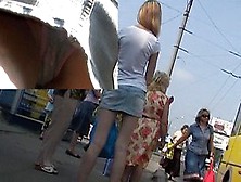 Upskirt View Of A Slim Hotty