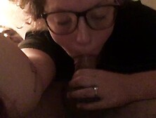 Daddy's submissive slut deep throats BBC