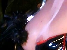 Lesbo in latex gets butt slapped