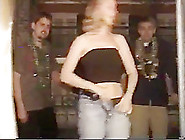 girl at mardi gras showing everything