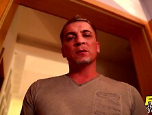 Fake Hostel Halloween Specific - Stuck Beneath A Couch two - redhead and brunette hair chicks get their moist twats pumped whils